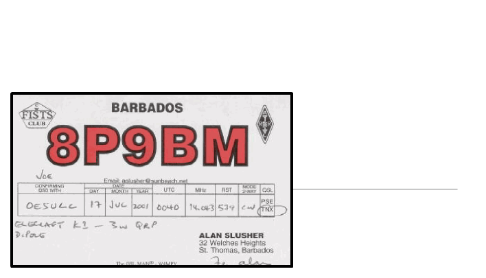 8P9BM Alan/Barbados